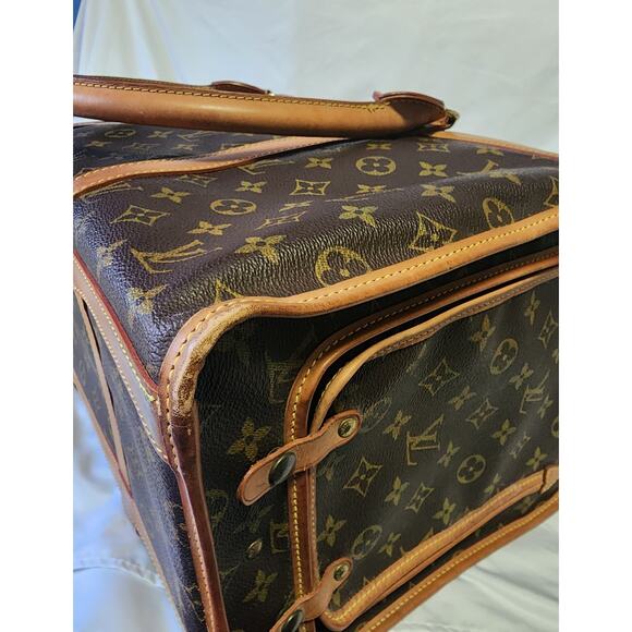 US Based Authentic Louis Vuitton Pet Dog Carrier Bag Monogram Sac Chien - Picture 12 of 17